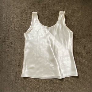 Vintage White Ivory Satin Tank Top